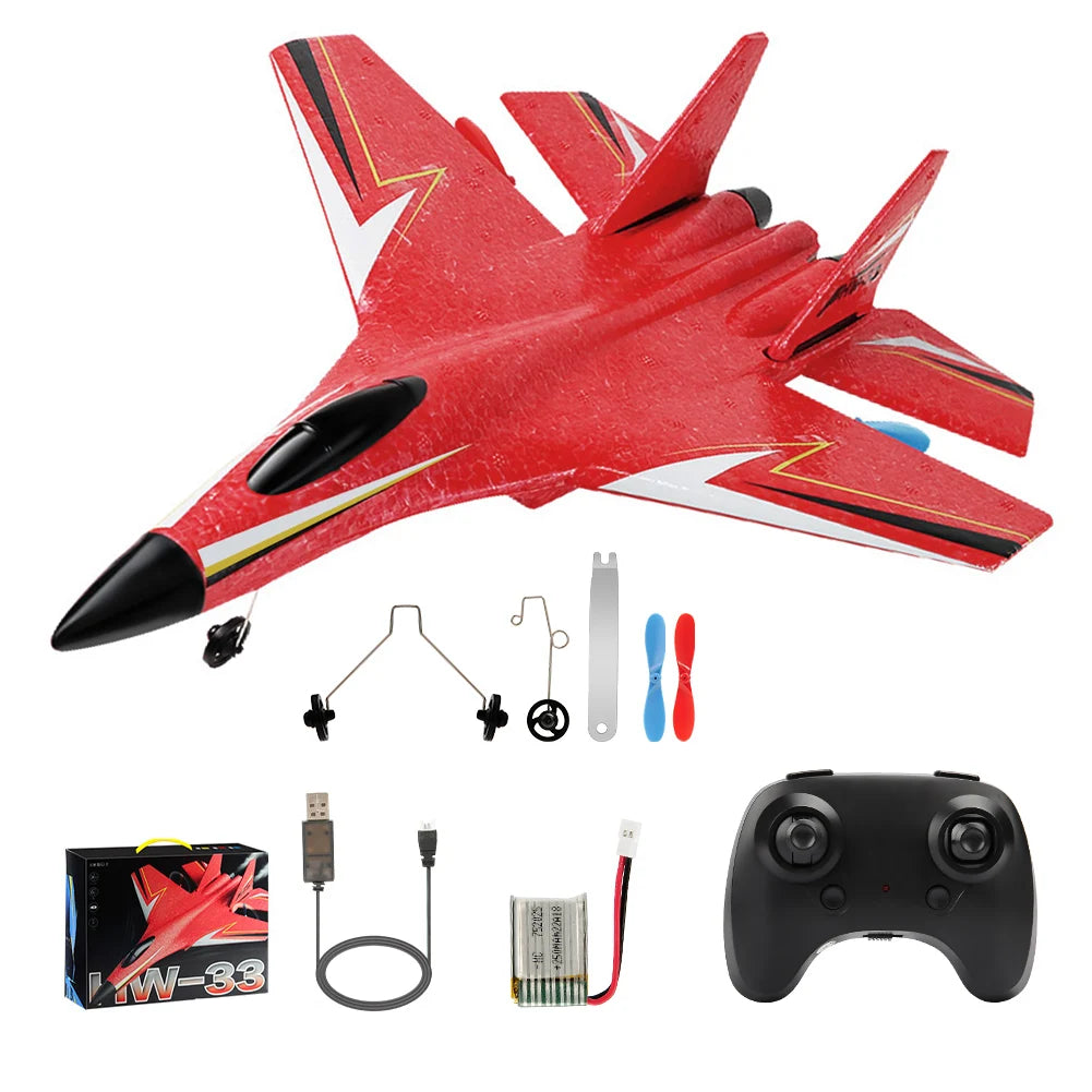 ANTSIR SU27 RC Plane 2.4Ghz 2CH Remote Control Aircraft With LED Lights EPP Foam Hand Throwing Outdoor Airplane