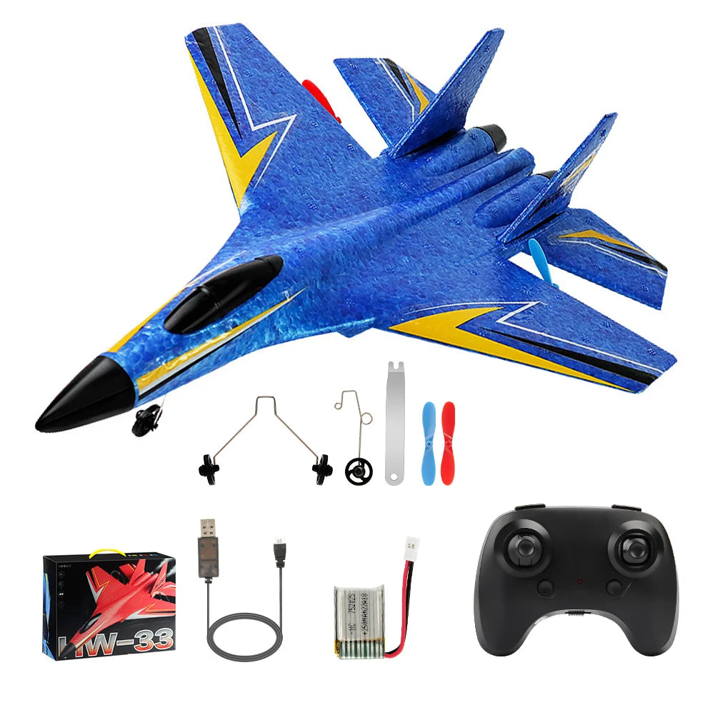 ANTSIR SU27 RC Plane 2.4Ghz 2CH Remote Control Aircraft With LED Lights EPP Foam Hand Throwing Outdoor Airplane