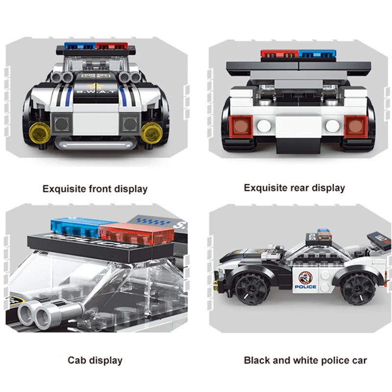NEW City Plane SWAT Super Police CAR Dual-Rotor Helicopter Famous Building Blocks Bricks Kits Classic Model