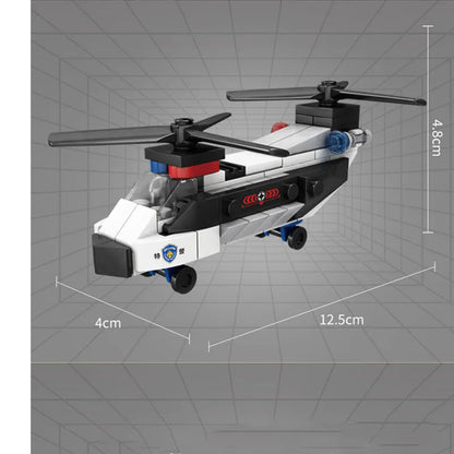 NEW City Plane SWAT Super Police CAR Dual-Rotor Helicopter Famous Building Blocks Bricks Kits Classic Model
