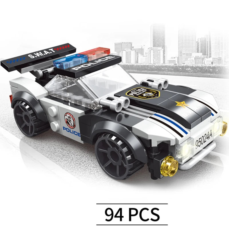NEW City Plane SWAT Super Police CAR Dual-Rotor Helicopter Famous Building Blocks Bricks Kits Classic Model